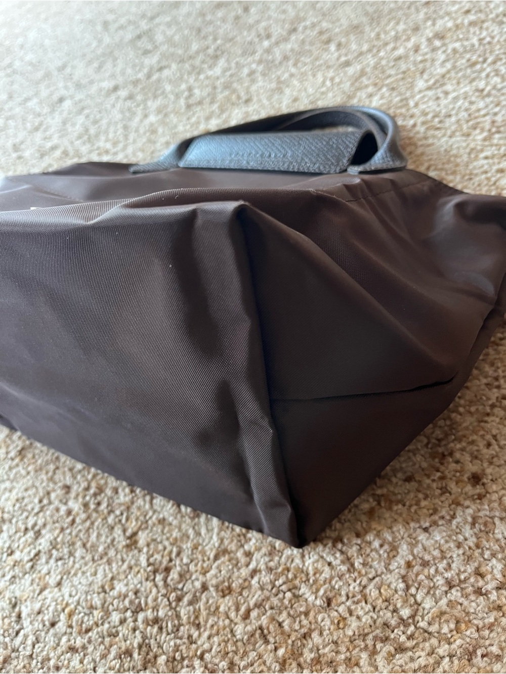 Longchamp Le Pliage Small Top-Handle Tote in Brown w/silver hardware Great! - Picture 14 of 16